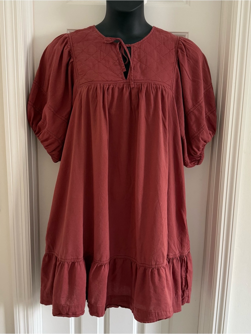 Women's Rust Peasant Dress